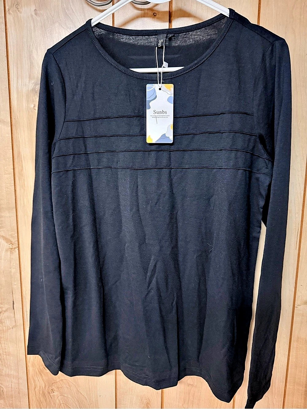 SUNBS Black Long Sleeve Top Size Small NWT